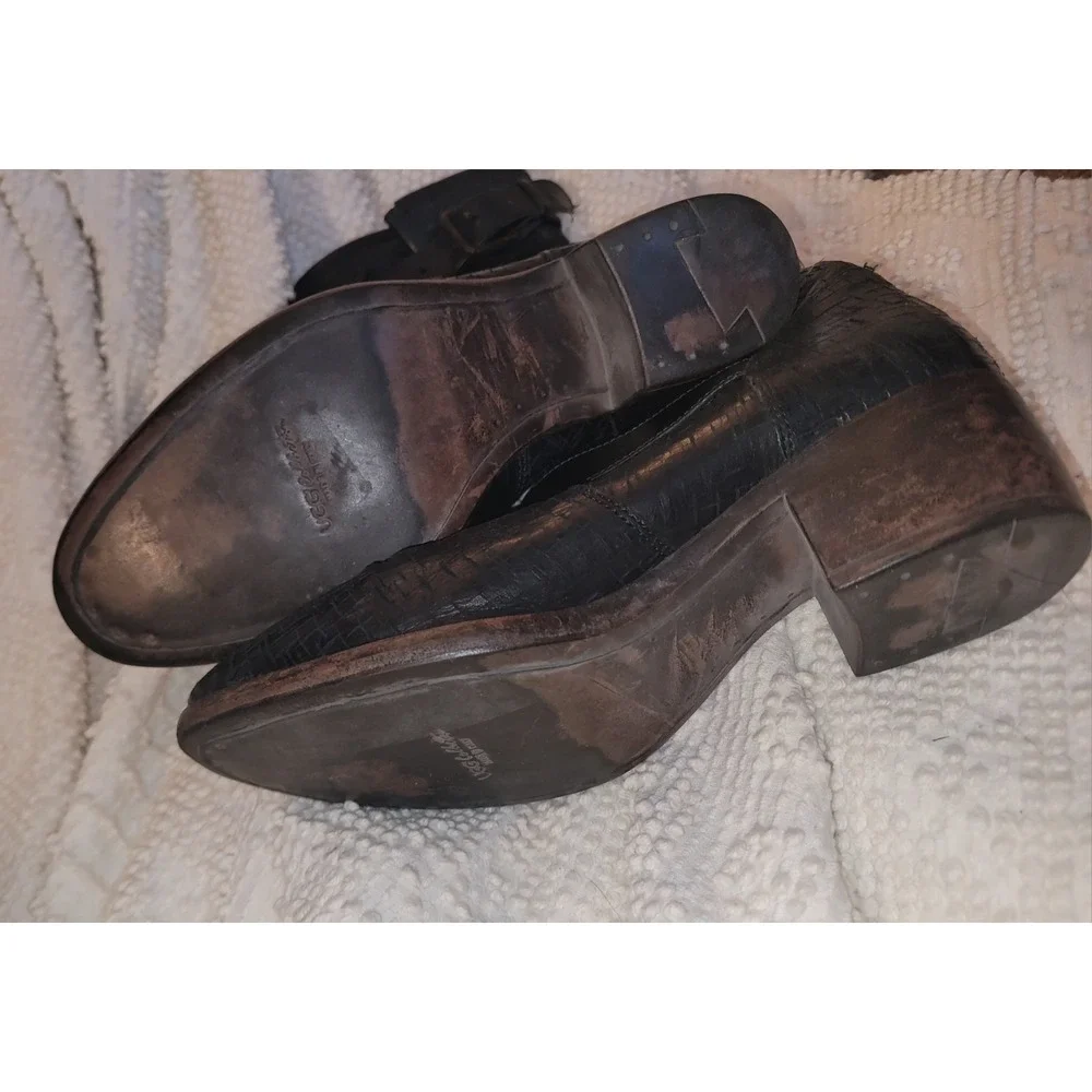 Ugg Collection‎ Italy Conchetta Black Crosscut Leather Biker Boots size 8